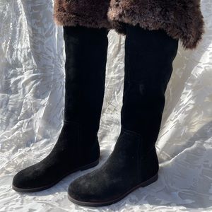 New Sam Edelman Black Suede Fur Boots